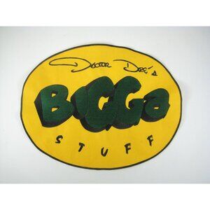 Doctor Dees Bigga Stuff Fabric Patch Oval Yellow Green Embroidered